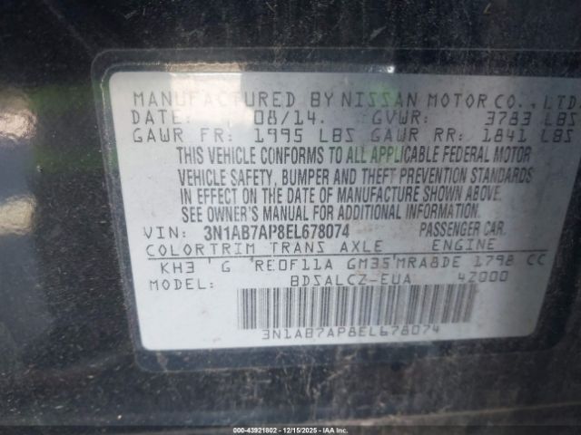 Nissan Sentra S Image 10